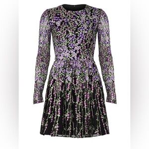 Floral Embroidered Mesh Dress